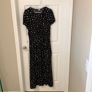 Black and white polka dot dress with slit from Aritzia- new with tags!